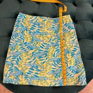 Lily Pulitzer Alligator Skirt Blue and Green Size 8